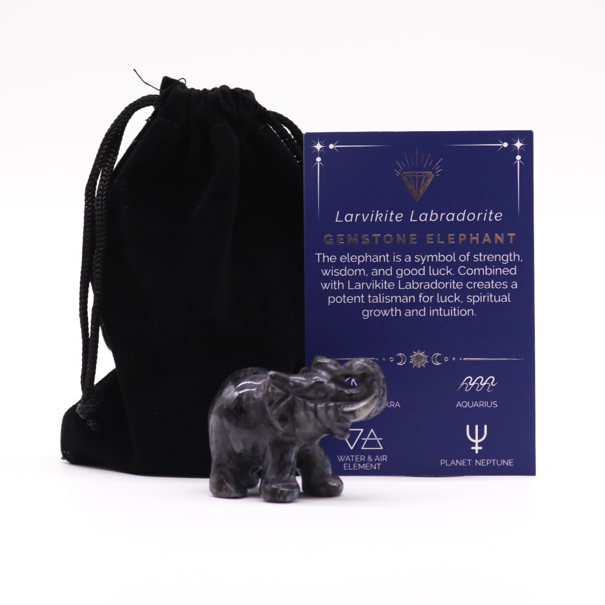 252408 Drahokam Šťastný Slon - Larvikitový Labradorit 50x35x25mm – Obrázok 1